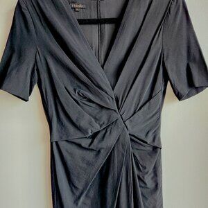 Escada Black Midi Sheath Dress with Ruched Front - US 4 (XS)